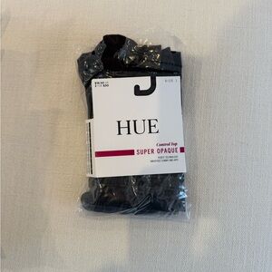 HUE Black Super Opaque Control Top Tights